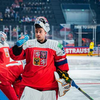 Josef Kořenář v zápase MS 2026 Česko - Švédsko