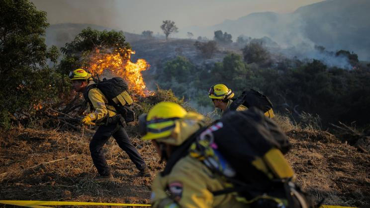 A wildfire known as the Sandy Fire, in Simi Valley