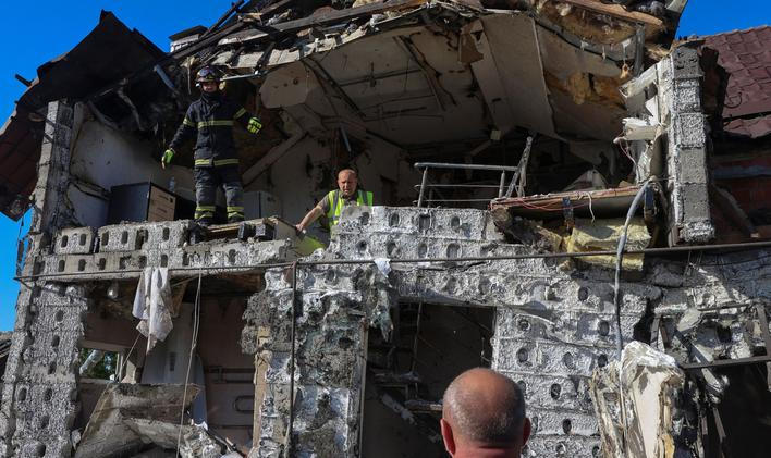 Aftermath of a Russian drone attack in the morning, in Kharkiv