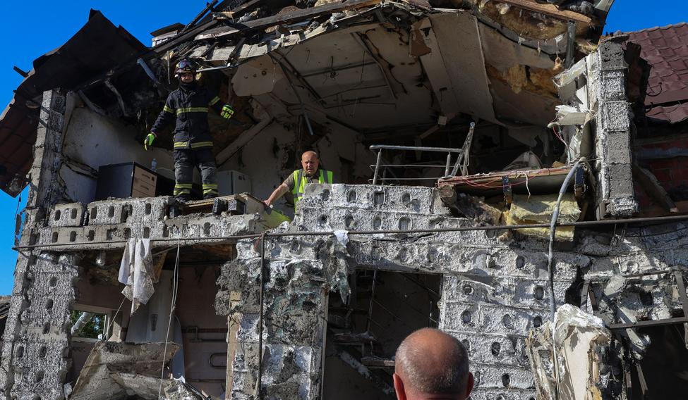 Aftermath of a Russian drone attack in the morning, in Kharkiv