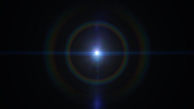 Halo,,Optical,Phenomenon.,Lens,Flare,On,Black.,Anamorphic,Streak.,Anamorphic