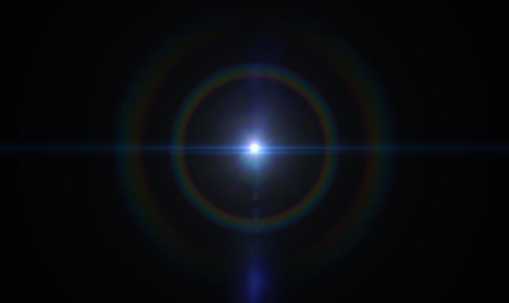 Halo,,Optical,Phenomenon.,Lens,Flare,On,Black.,Anamorphic,Streak.,Anamorphic