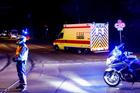 An ambulance believed to be carrying an American health worker, who has been brought to Germany for treatment after contracting Ebola in the Democratic Republic of Congo, arrives at the Charite University Hospital in Berlin