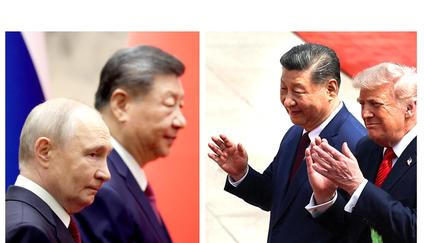 Vladimír Putin a Donald Trump si v Pekingu užili stejnou oficiální uvítací ceremonii.