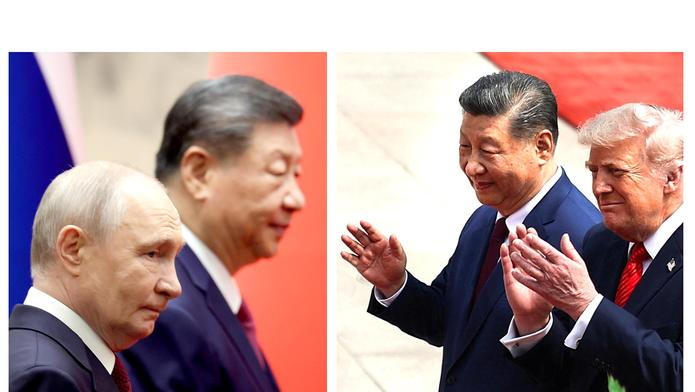 Vladimír Putin a Donald Trump si v Pekingu užili stejnou oficiální uvítací ceremonii.
