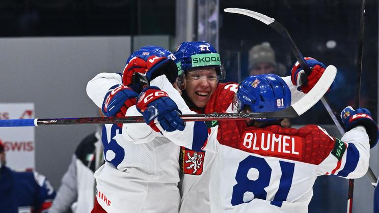 Češi slaví gól v zápase MS 2026 Česko - Itálie