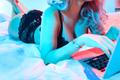 Beautiful,,Young,Girl,Posing,In,Front,Of,A,Web,Camera,