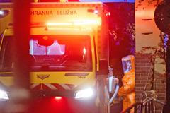 U.S. doctor who is being transferred from Uganda after he came into contact with a patient infected with Ebola, arrives at the Faculty Hospital Bulovka