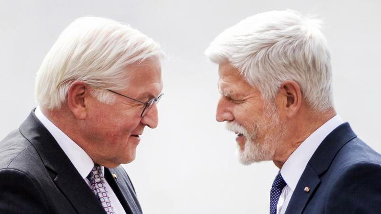 Praha 29.4. 2024  Pražský hrad. Německý prezident Frank-Walter Steinmeier, prezident Petr Pavel