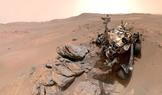 NASA's Perseverance rover takes a self-portrait against a sweeping backdrop of ancient Martian terrain