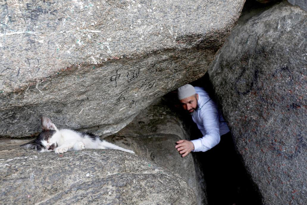 Muslim pilgrims visit Mount Al-Noor, ahead of the annual hajj pilgrimage, in the holy city of Mecca