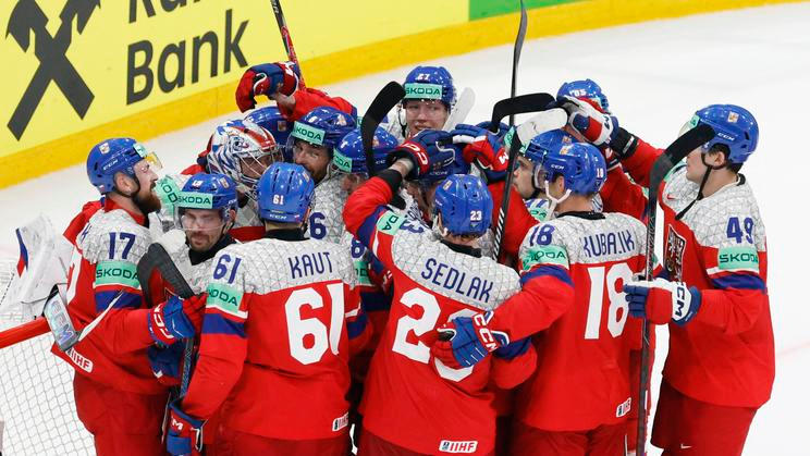 Radost českých hokejistů na MS 2026