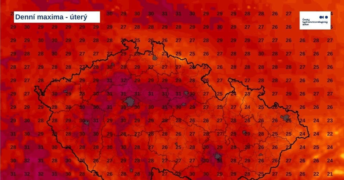 Tropických 33 stupňů. Předpověď ukazuje, kde v Česku hrozí extrémní vedra