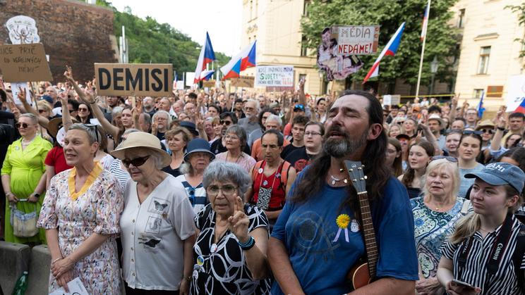 Protest rally to support Czech TV and Czech Radio