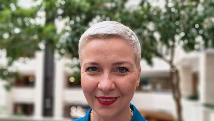 Běloruská opoziční politička Maryja Kalesnikavová na konferenci GLOBSEC. Praha, 21. května 2026.