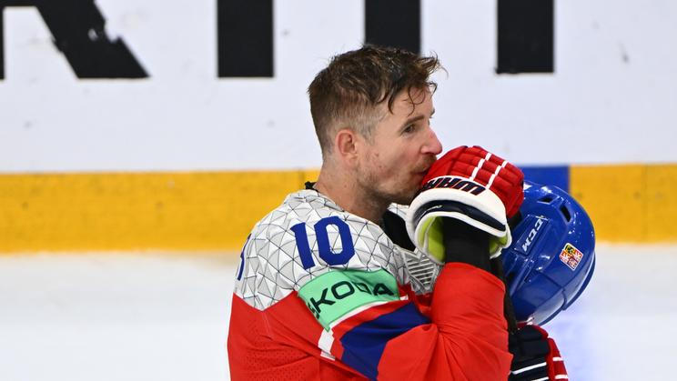 Zklamaný Roman Červenka po porážce v zápase MS 2026 Česko - Norsko