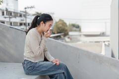 Young,Woman,Experiencing,Allergy,Symptoms,Outdoors,,Highlighting,Health,Impacts,Of