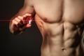 Liquid,Steroids,Hold,In,Hands,Of,A,Shirtless,Athletic,Man