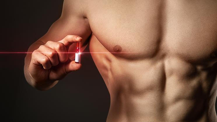 Liquid,Steroids,Hold,In,Hands,Of,A,Shirtless,Athletic,Man