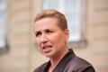 Denmark's acting Prime Minister Frederiksen meets members of the media after her visit to the King at Amalienborg Palace in Copenhagen