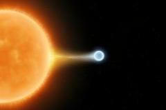 A,White,Dwarf,Is,Absorbing,Gas,From,Another,Star.,Gravitational