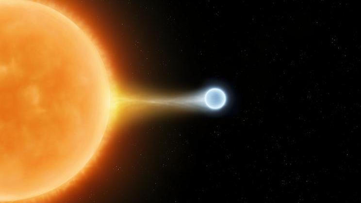 A,White,Dwarf,Is,Absorbing,Gas,From,Another,Star.,Gravitational