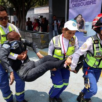 Teachers from Mexico's CNTE union protest for higher wages, in Mexico City