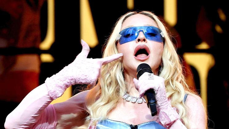 Madonna performs during a surprise concert in New York City
