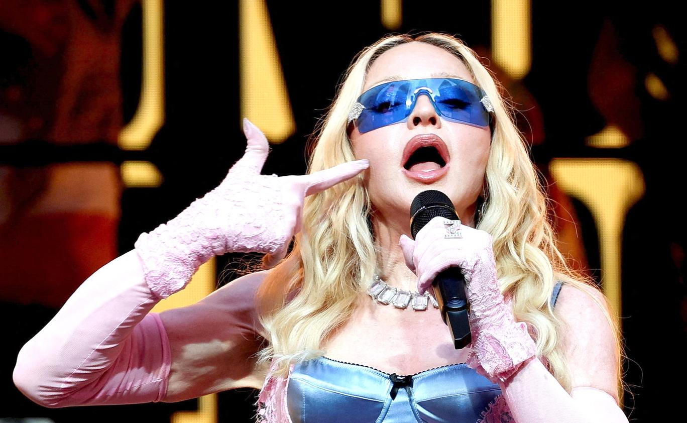 Madonna performs during a surprise concert in New York City