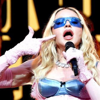Madonna performs during a surprise concert in New York City