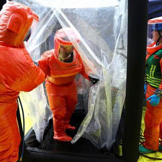 German emergency services exercise for chemical, biological, radiological and nuclear incidents in Cologne