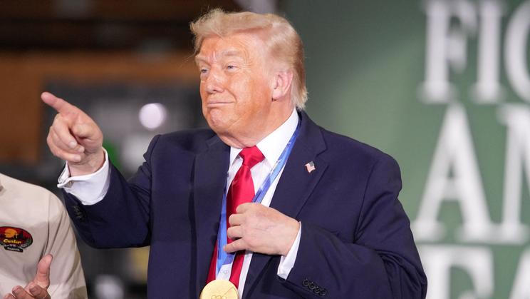 U.S. President Trump delivers remarks at Custer Farms in Chippewa Falls