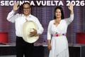 Peru's presidential candidates Fujimori and Sanchez attend a debate ahead of runoff