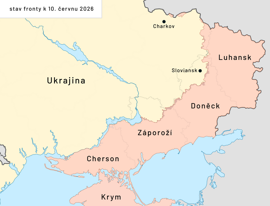 Stav rusko-ukrajinské fronty k 10. červnu 2026