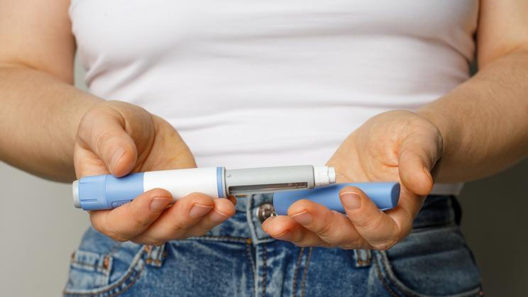 Diabetes,Blue,Insulin,Or,Semaglutide,Injection,Pen,Closeup.,Semaglutide,Or