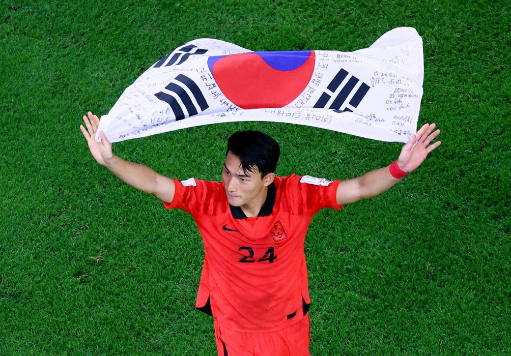 Korejská radost po postupu do osmifinále MS 2022 v Kataru