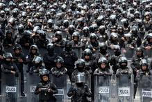 Protest march ahead of the opening match of the 2026 FIFA World Cup, in Mexico City