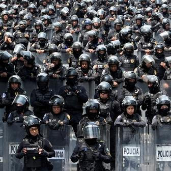 Protest march ahead of the opening match of the 2026 FIFA World Cup, in Mexico City