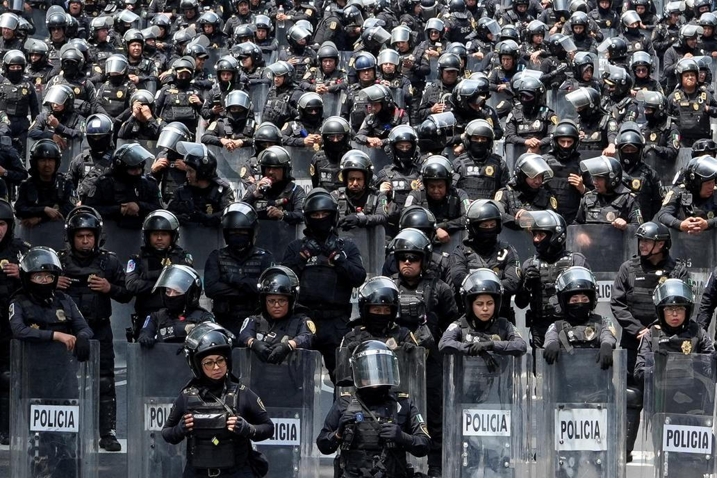 Protest march ahead of the opening match of the 2026 FIFA World Cup, in Mexico City