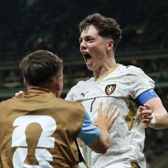 Ladislav Krejčí slaví gól v zápase MS 2026 Česko - Korea.