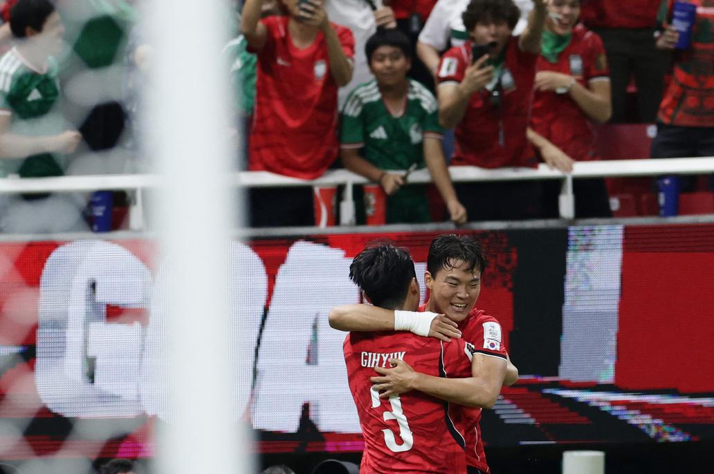 Korejci slaví vítězný gól v zápase MS 2026 Česko - Korea.