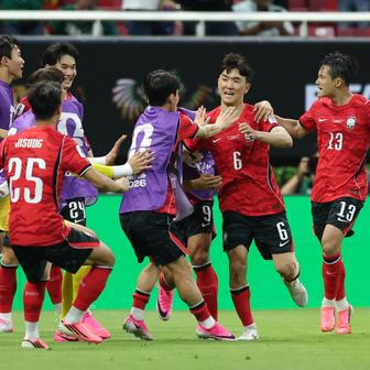 Korejci slaví gól v zápase MS 2026 Česko - Korea.