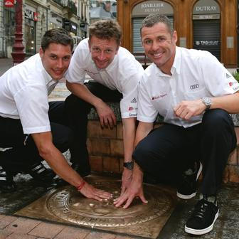 Loïc Duval, Allan McNish and Tom Kristensen