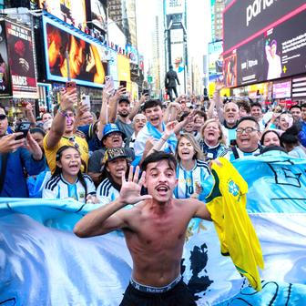 FIFA World Cup 2026 - Argentina Fans gather in Times Square, New York