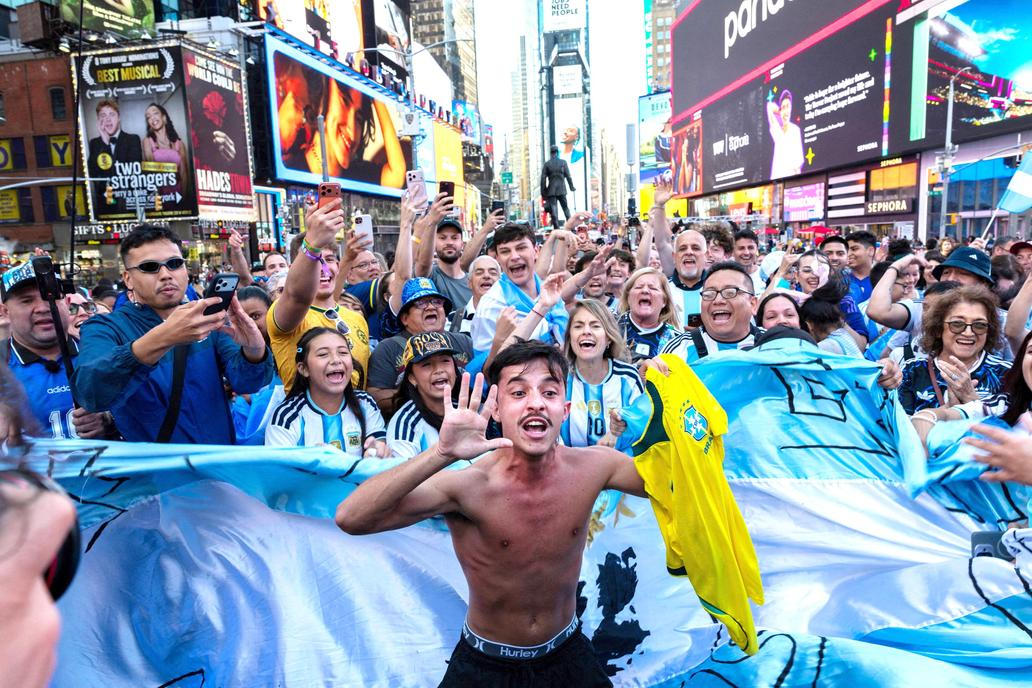 FIFA World Cup 2026 - Argentina Fans gather in Times Square, New York