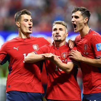 Češi slaví gól v zápase Česko - JAR na MS 2026.