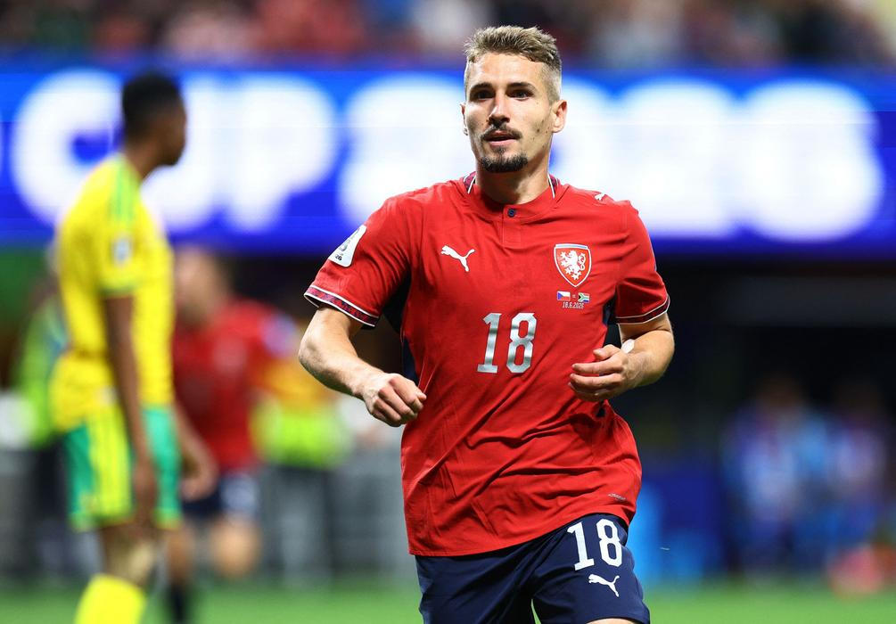 Michal Sadílek v zápase Česko - JAR na MS 2026