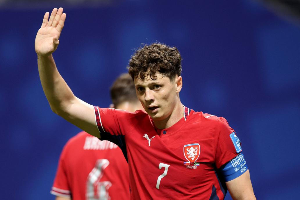 Ladislav Krejčí v zápase Česko - JAR na MS 2026