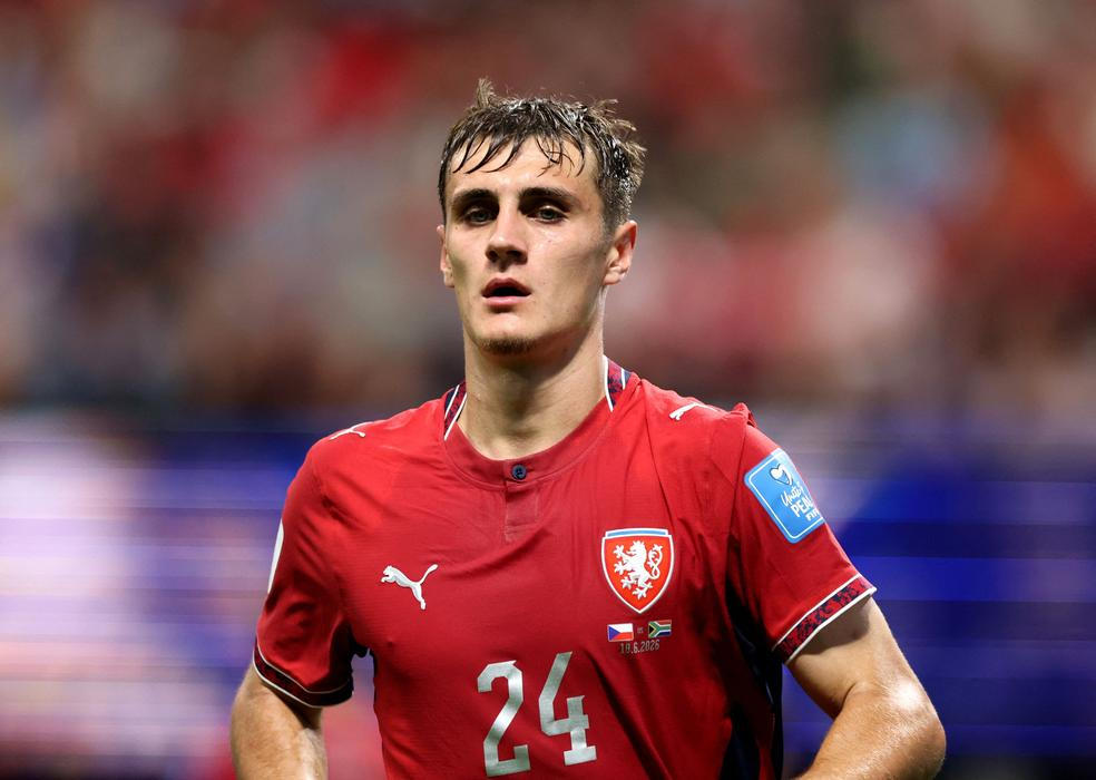 Alexandr Sojka v zápase Česko - JAR na MS 2026