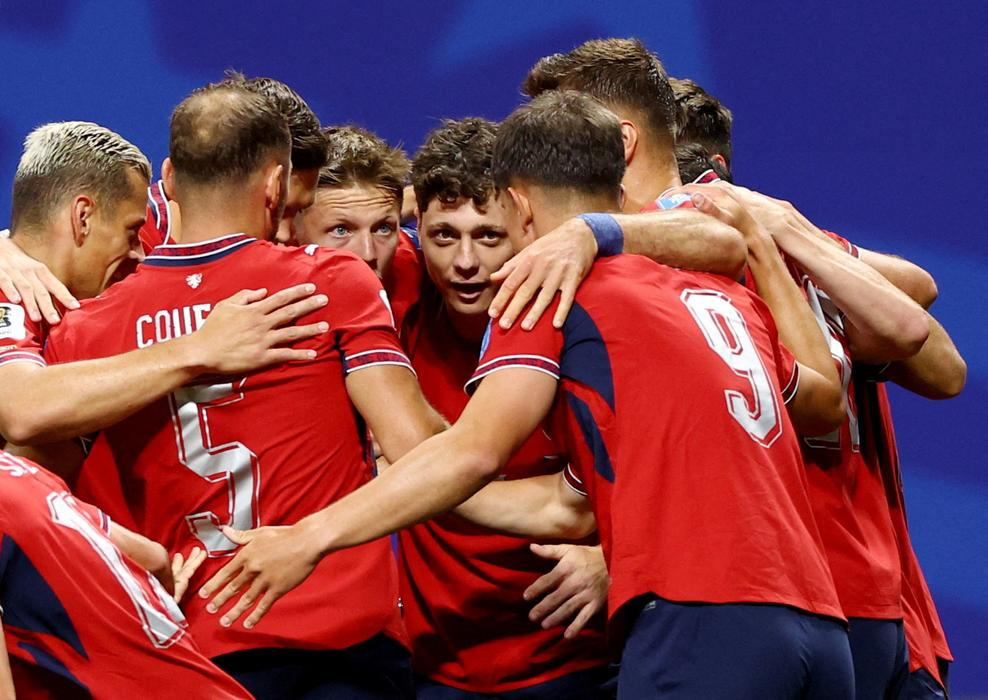 Češi slaví gól v zápase Česko - JAR na MS 2026.